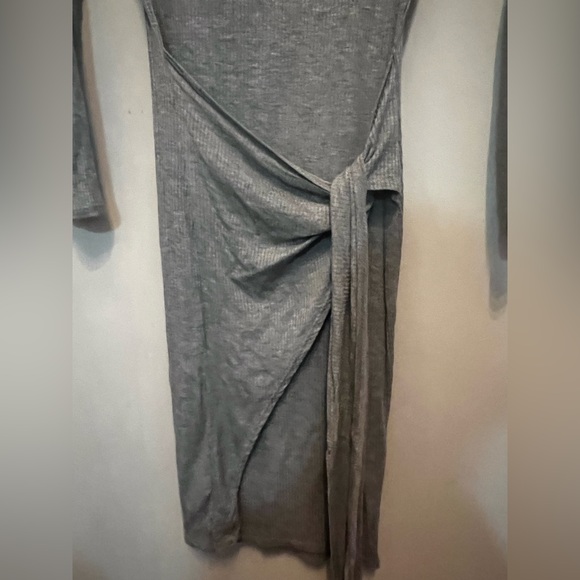 Grey bodycon long-sleeved wrap dress | M | Seven Sisters | From M Boutique - Picture 3 of 4